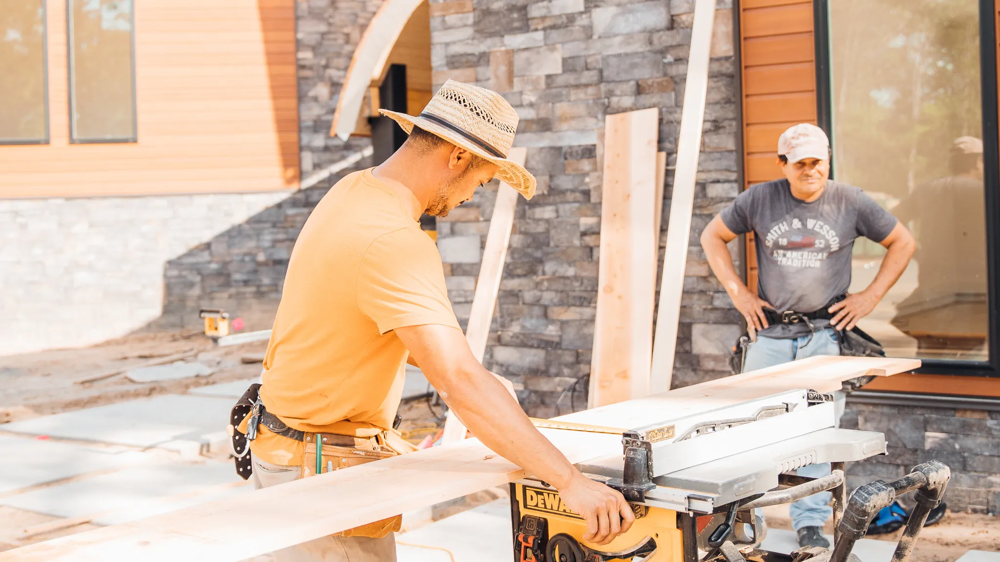 Watson Homes team constructing a  house